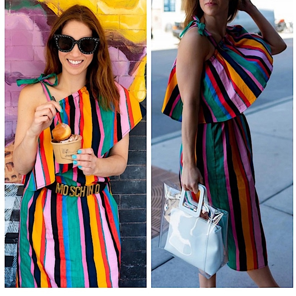 Who What Wear Painted Stripes Dress